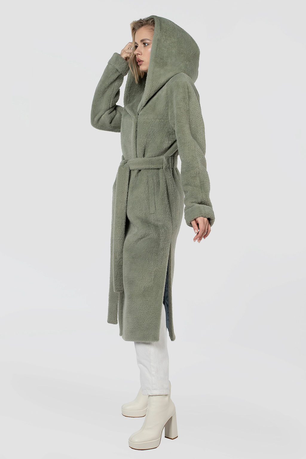 Пальто женское демисезонное (пояс) в составе ШЕРСТЬ - El podio фото 5