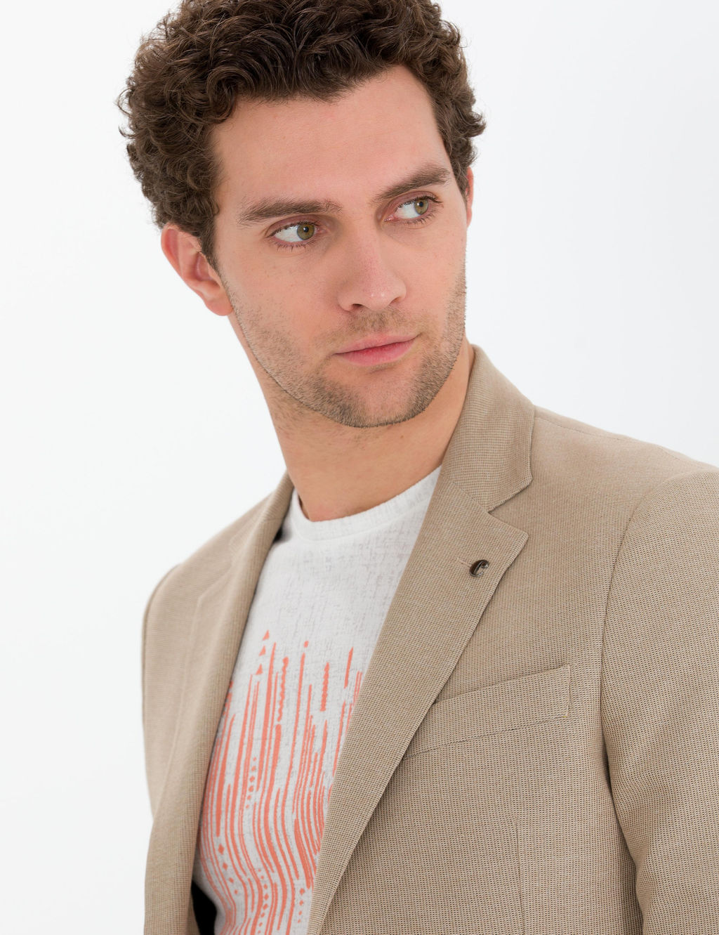 Camel Slim Fit Ceket