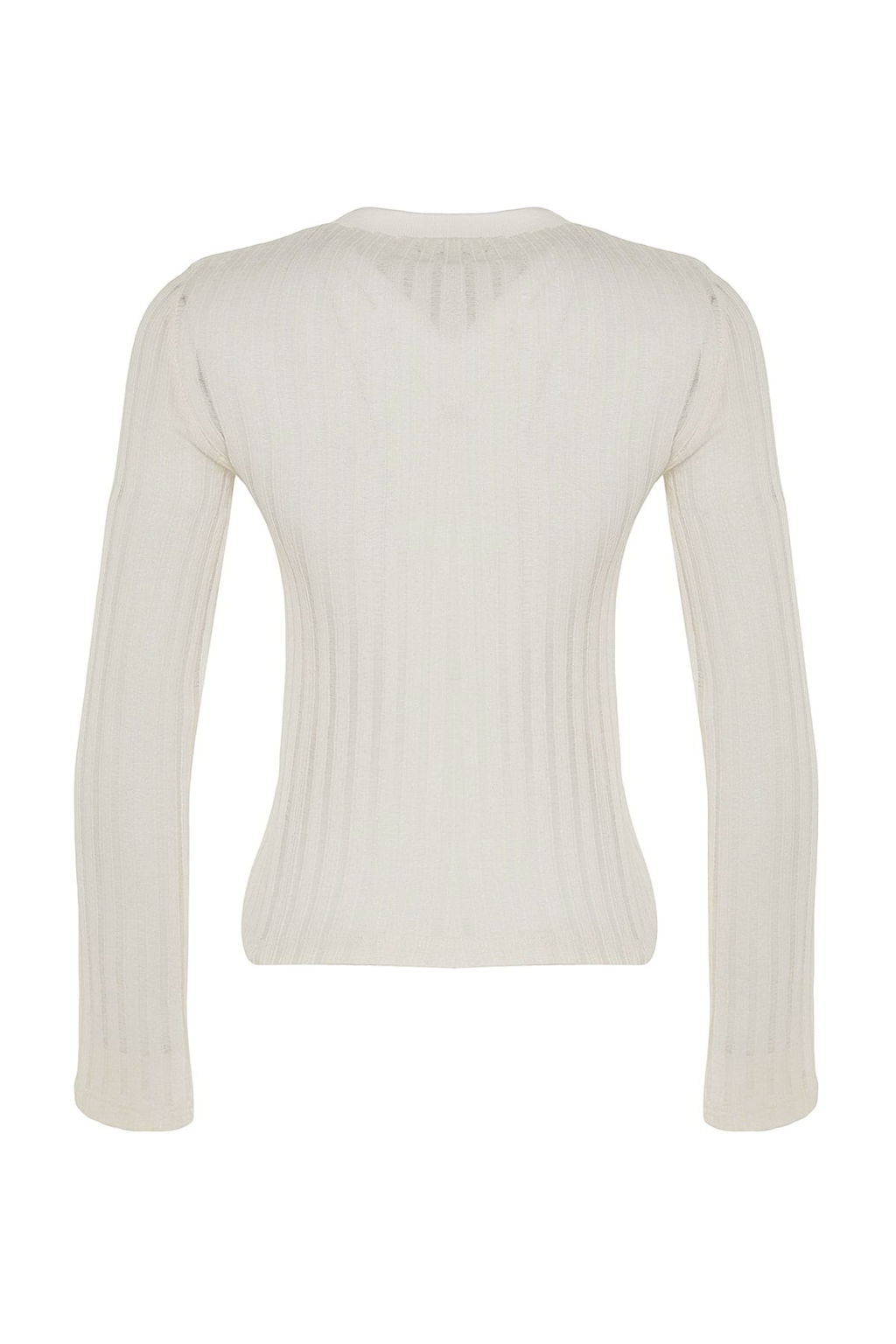 Trendyolmilla Bordo Transparan Triko Gorunumlu Kumas Regular Boy Bisiklet Yaka Orme Bluz TWOAW24BZ00094 фото 13