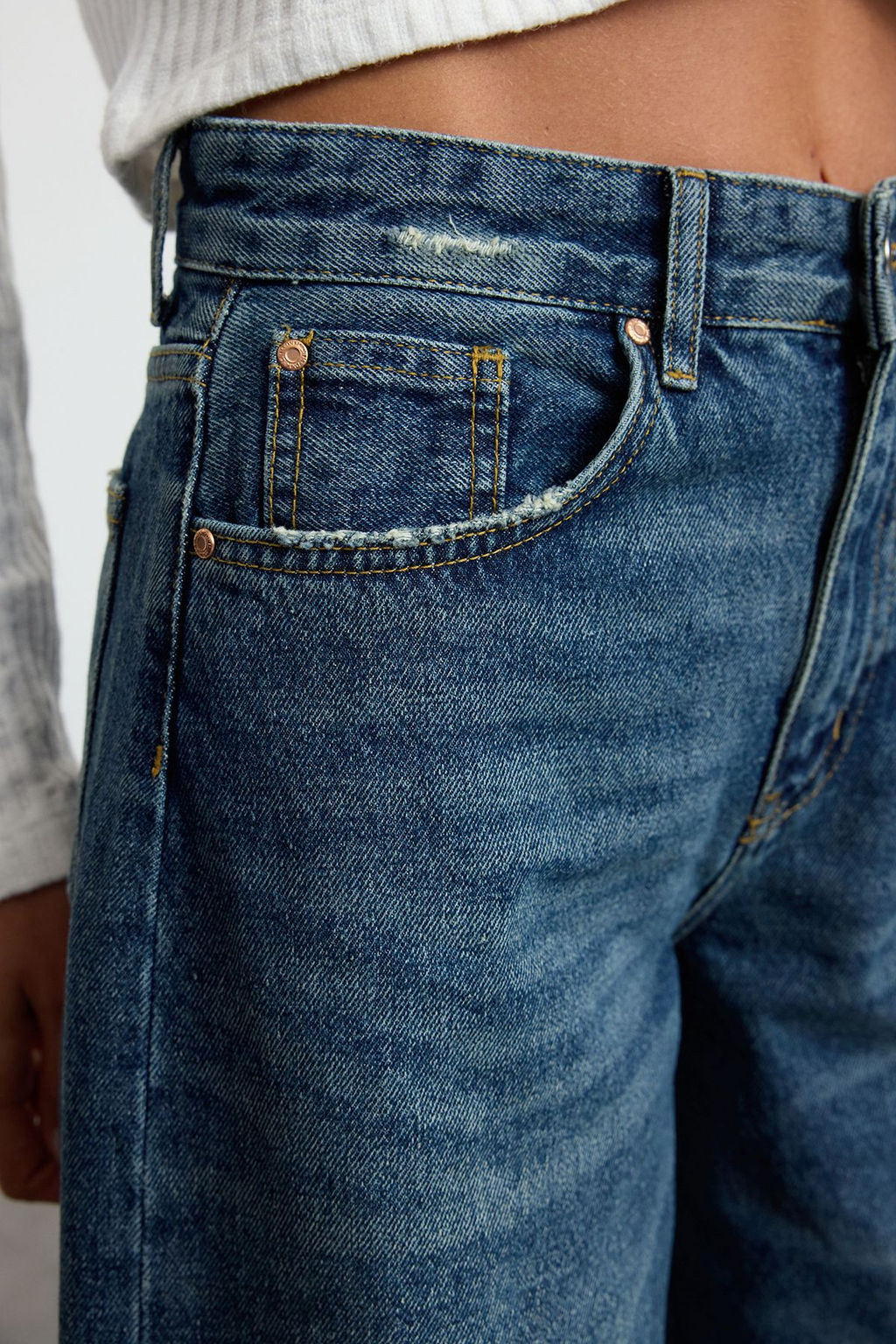 Koyu Mavi Katl? Paca Normal Bel Loose Baggy Jeans TWOSS25JE00001 - Trendyolmilla фото 4