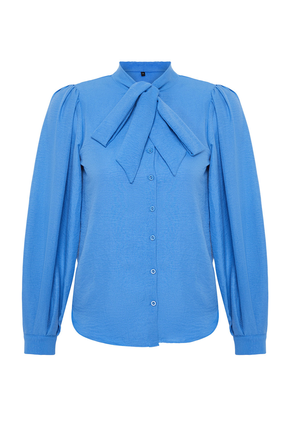 TRENDYOLMILLA Ekru Yakada Fular Detayl? Regular Normal Kal?p Dokuma Gomlek TWOSS21GO0098  фото 7