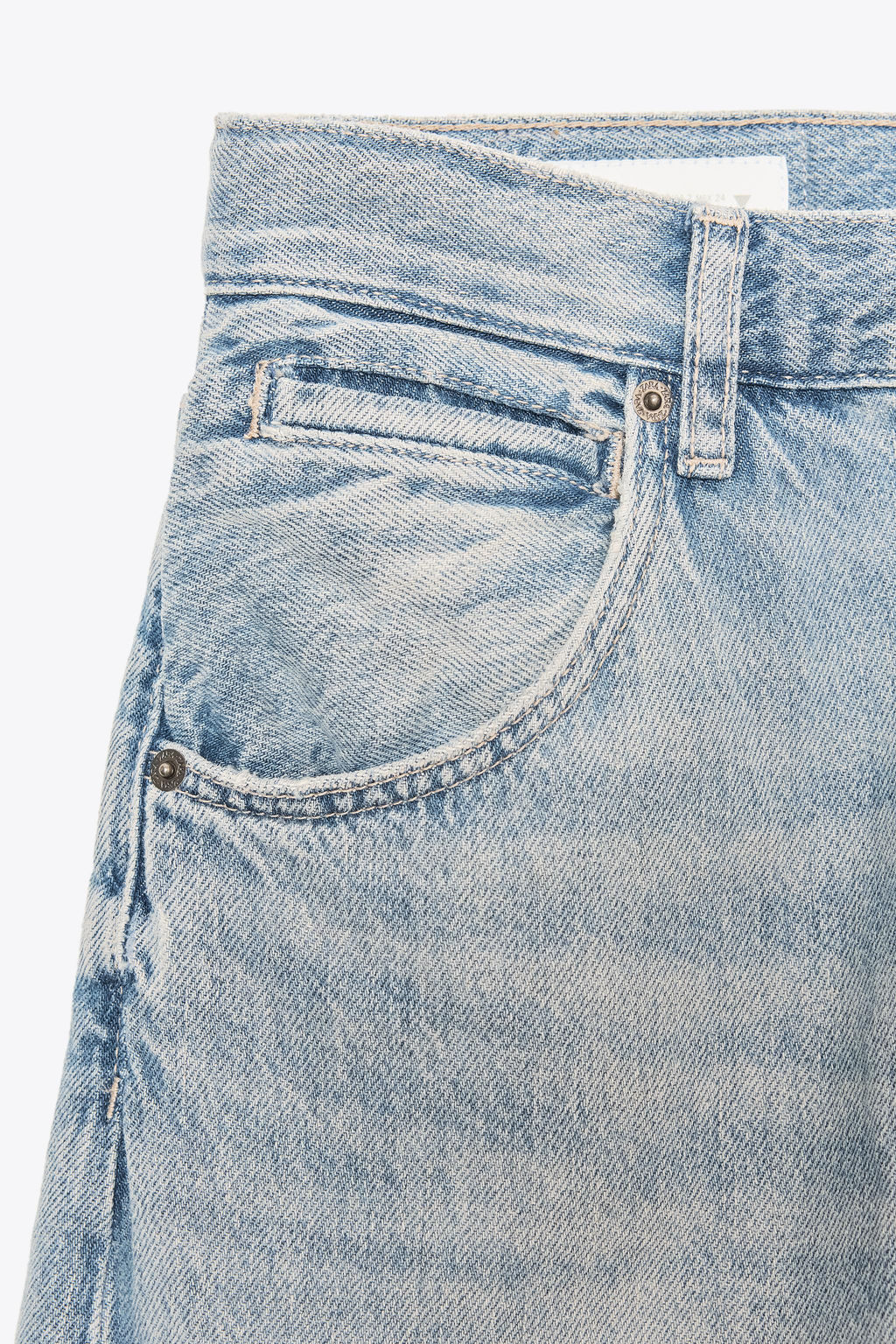 TRF OVERSIZED SHIFTED SEAM MID-WAIST JEANS - Zara фото 9