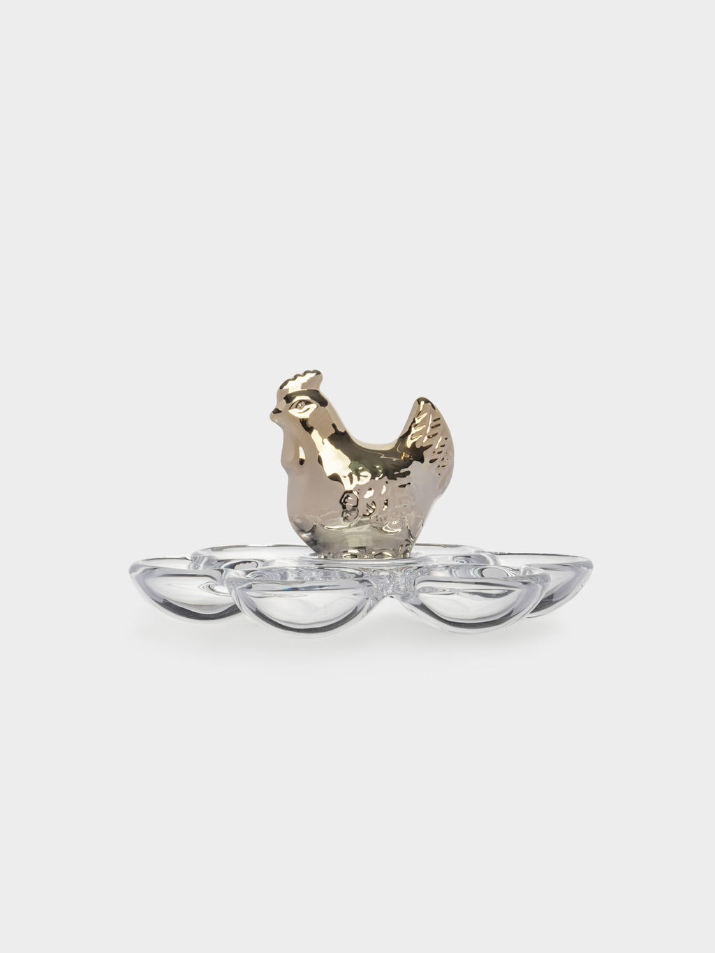 Блюдо пасхальное, 15 см, 6 отд, стекло, золотистое, Курица, Golden Easter