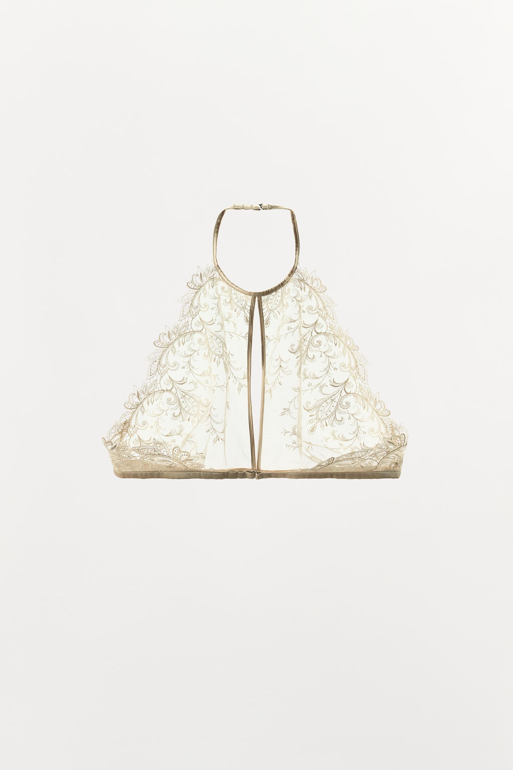 SUJETADOR HALTER ENCAJE / Crudo / Beige - Zara фото 8