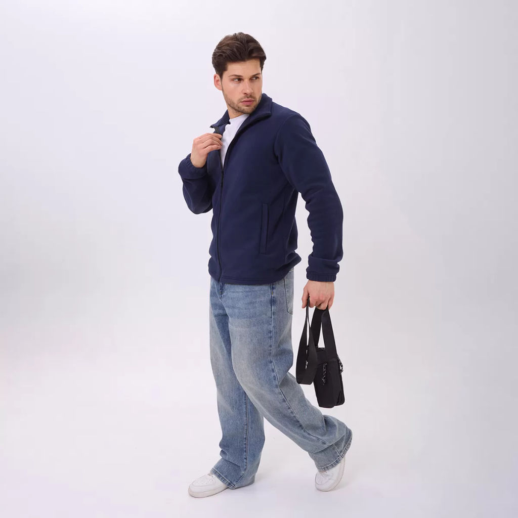 RODOS Толстовка на молнии мужская флис М-321 Синий  фото 11