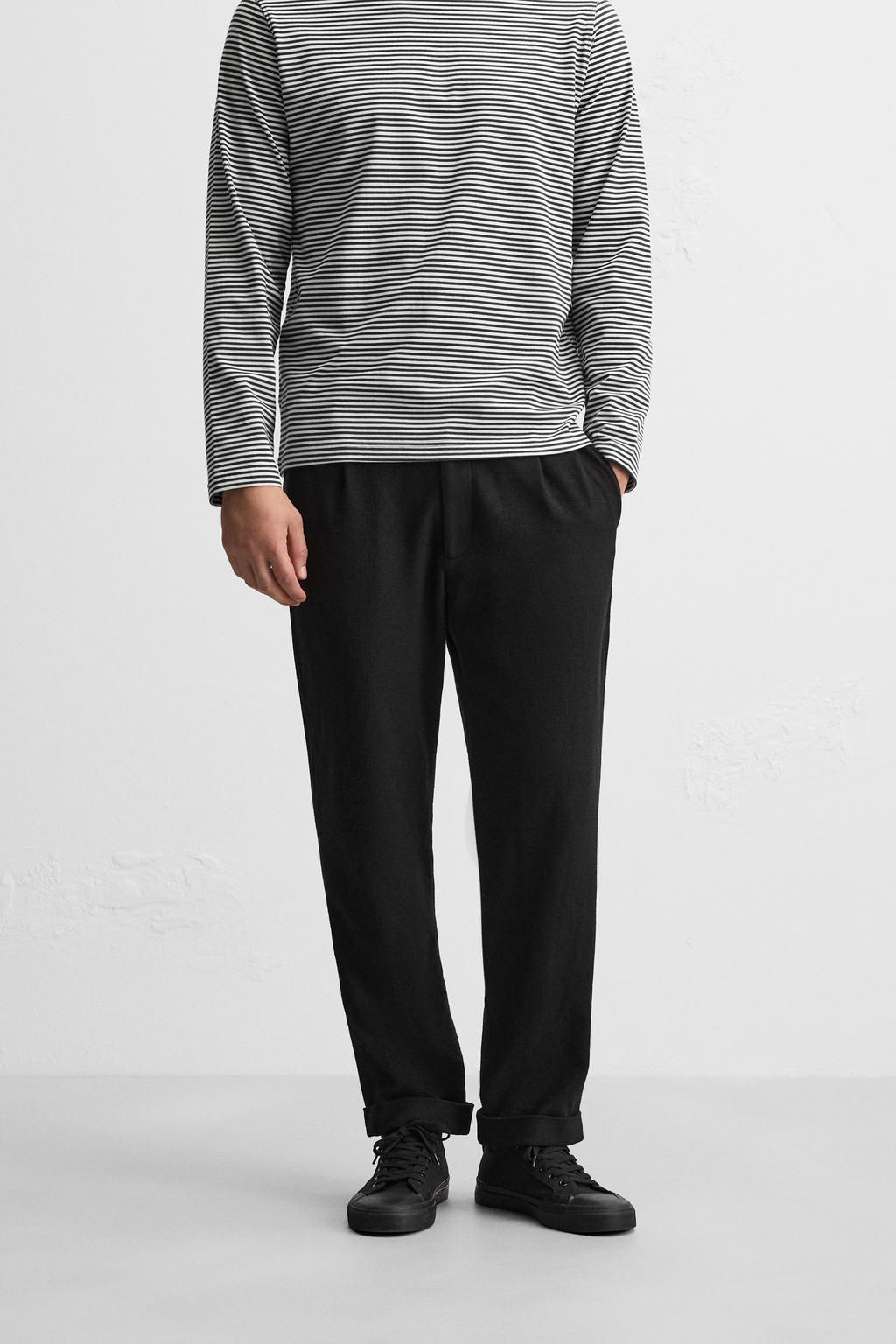 TEXTURED PLEATED TROUSERS - Zara фото 2