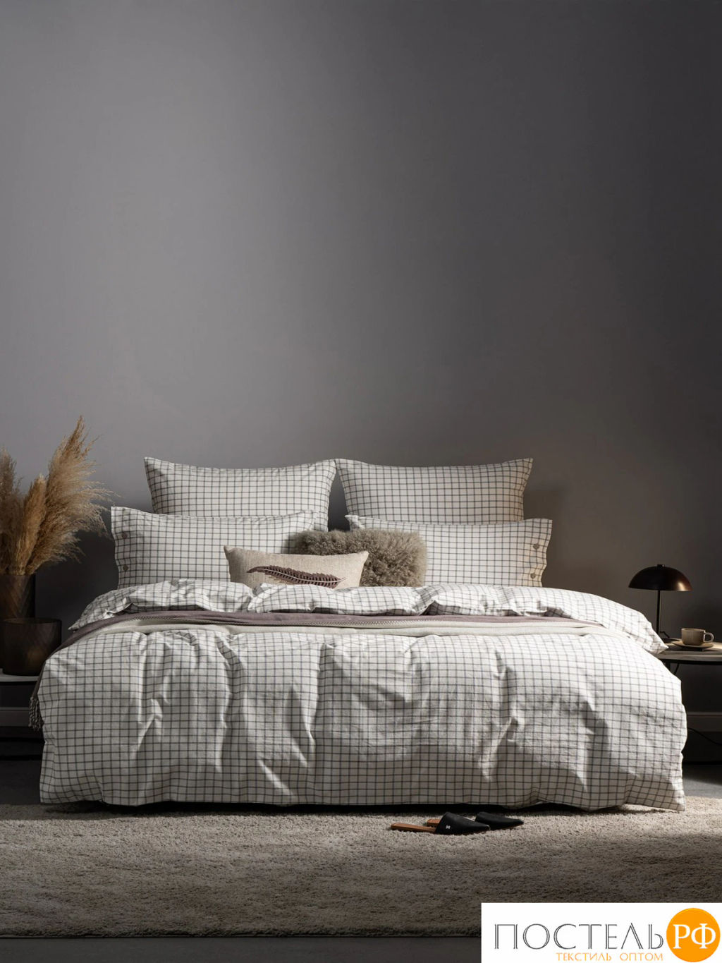 КПБ PRIME PRIVE ВАЛЬБО бел/черн (клетка)  фото 2