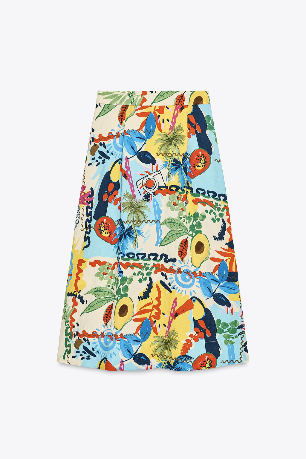 TROPICAL PRINT LAYERED MIDI SKIRT - Zara фото 6