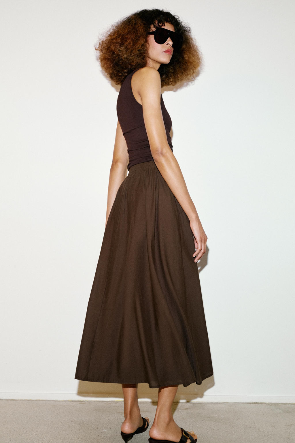 FALDA MIDI CAPA / Marr?n - Zara фото 5