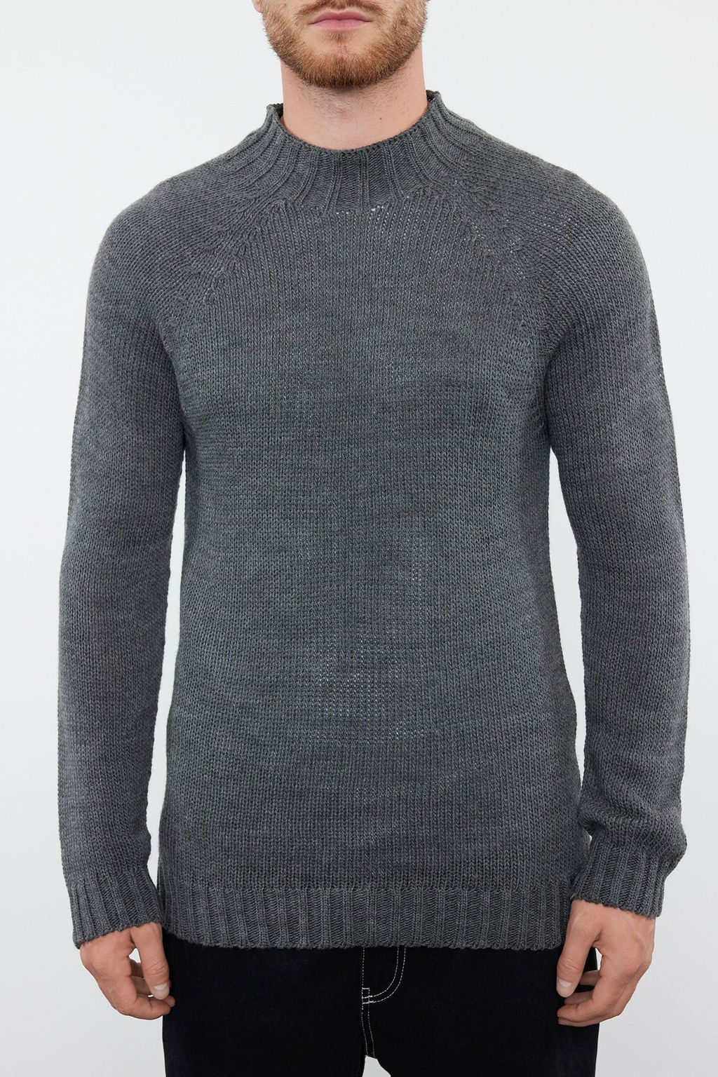 TRENDYOL MAN Tas Slim Dar Kesim Yar?m Bal?kc? Yaka Duz Triko Kazak TMNAW25KZ00002 - Trendyolmilla фото 3