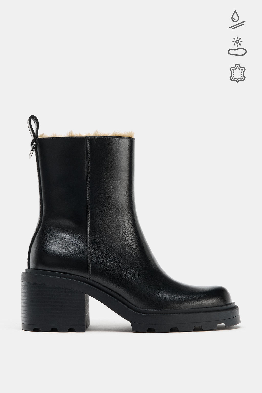 WATER REPELLENT LEATHER ANKLE BOOTS - Zara фото 17