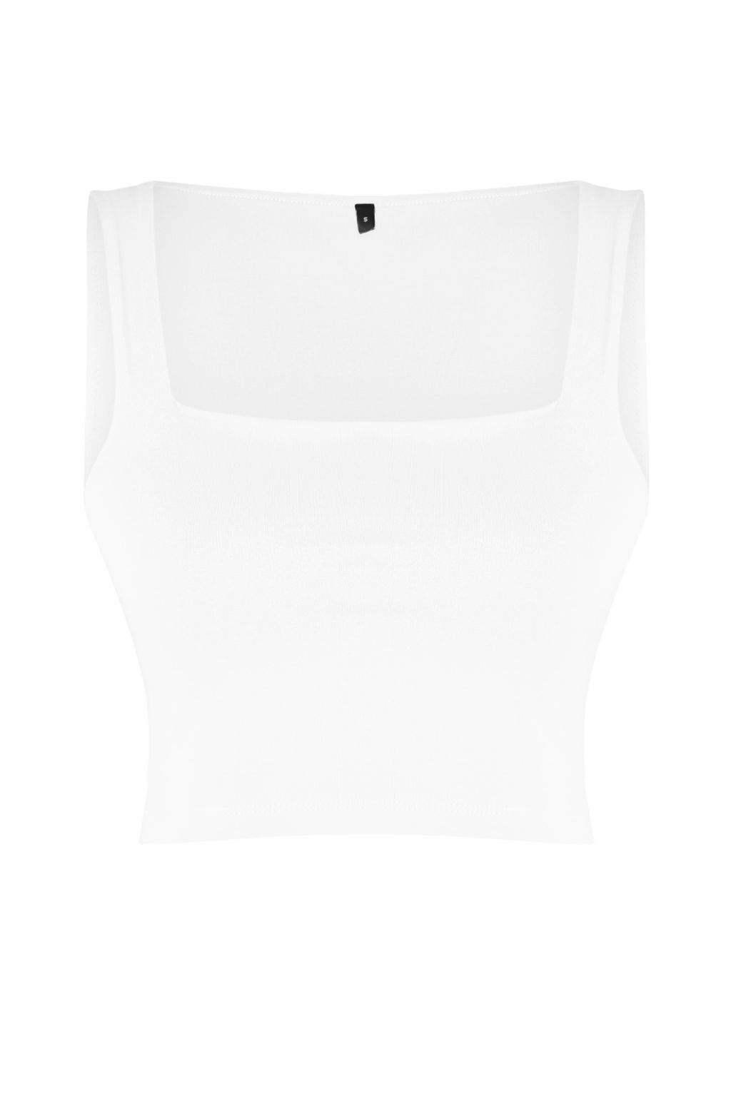 Beyaz Duz Slim Kare Yaka Super Crop Orme Atlet TWOSS24AL00031