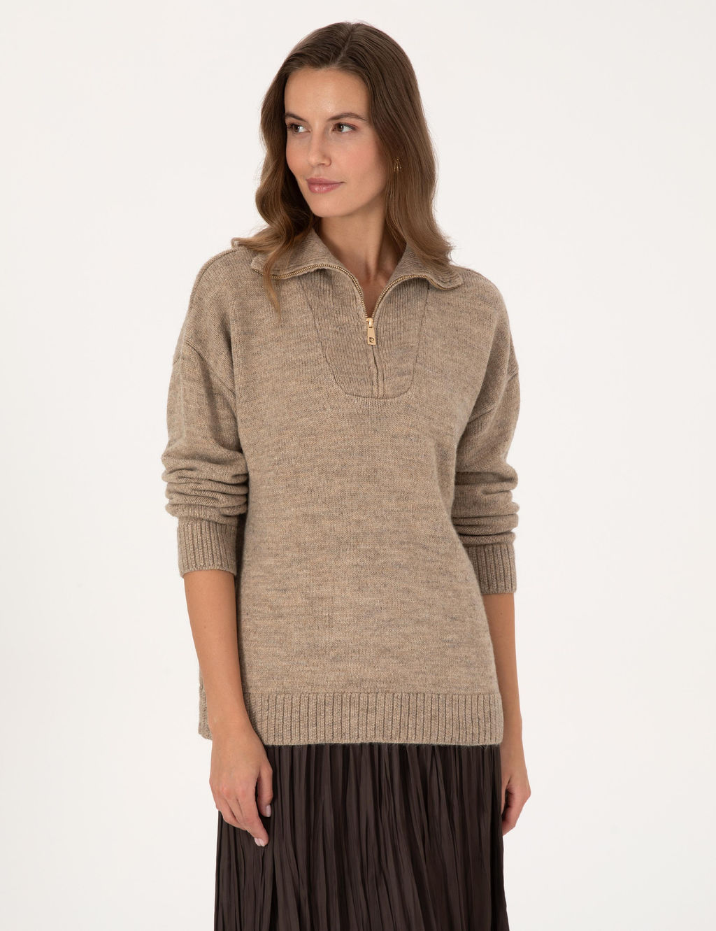 Vizon Comfort Fit Fermuarl_ Dik Yaka Kazak - Pierre cardin фото 3