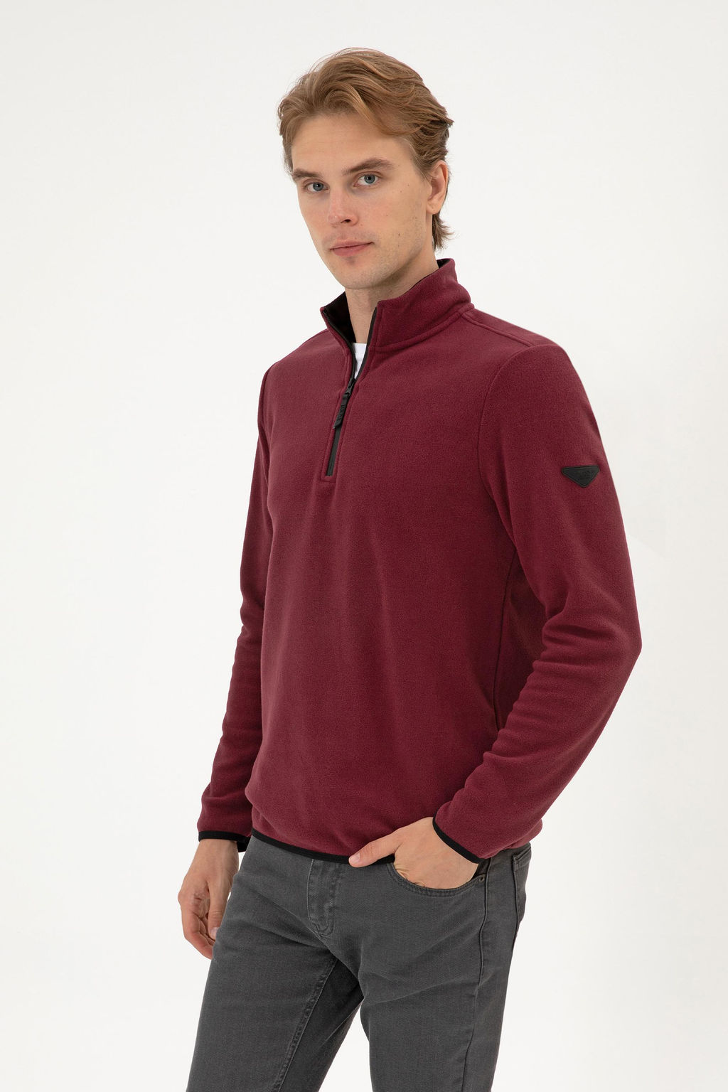 Erkek Bordo Basic Sweatshirt Sepette S_rpriz _ndirim - U.s. polo assn фото 3