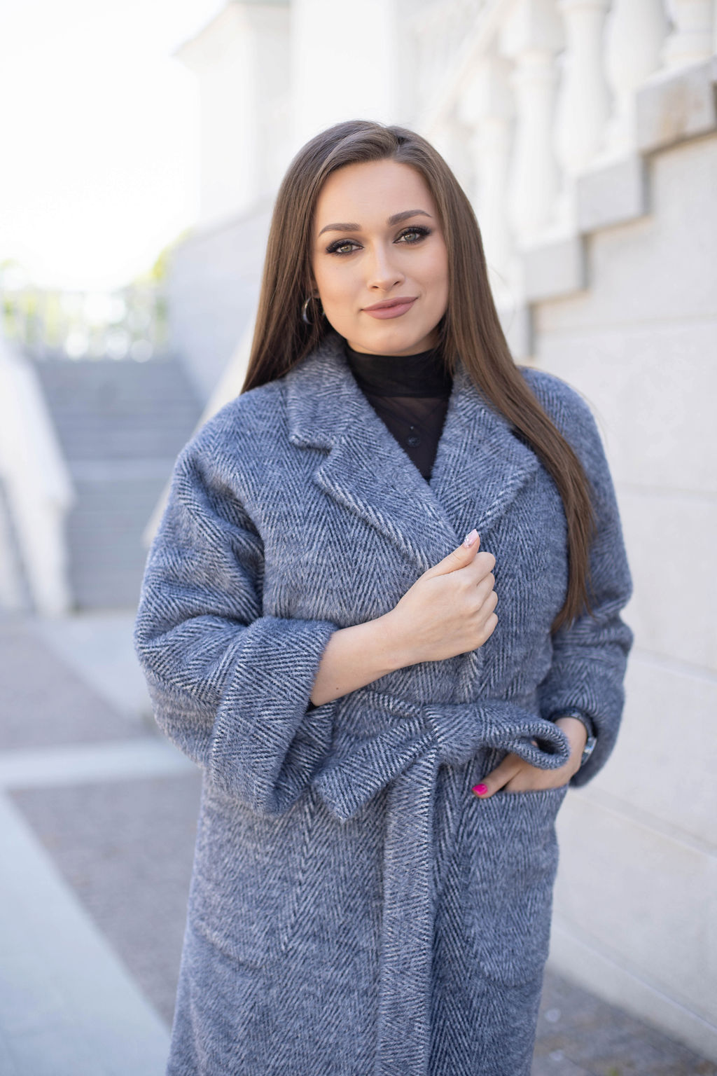 Пальто женское демисезонное 20905 (беж./клетка) - Kankan фото 49