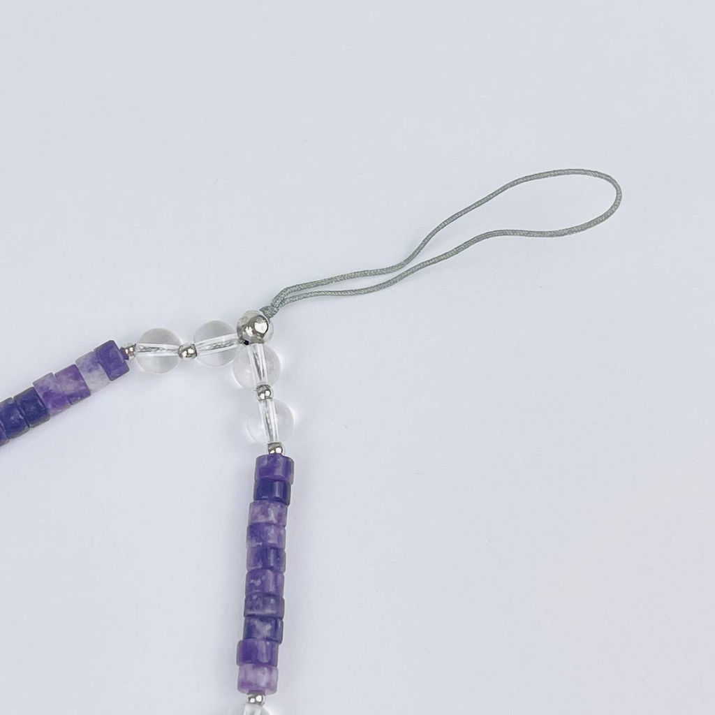 Держатель для телефона из Лепидолита и Горного Хрусталя - Радуга самоцветов фото 3