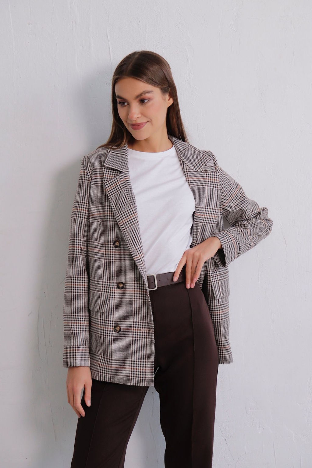 11827 Жакет двубортный в клетку - Martichelli фото 8