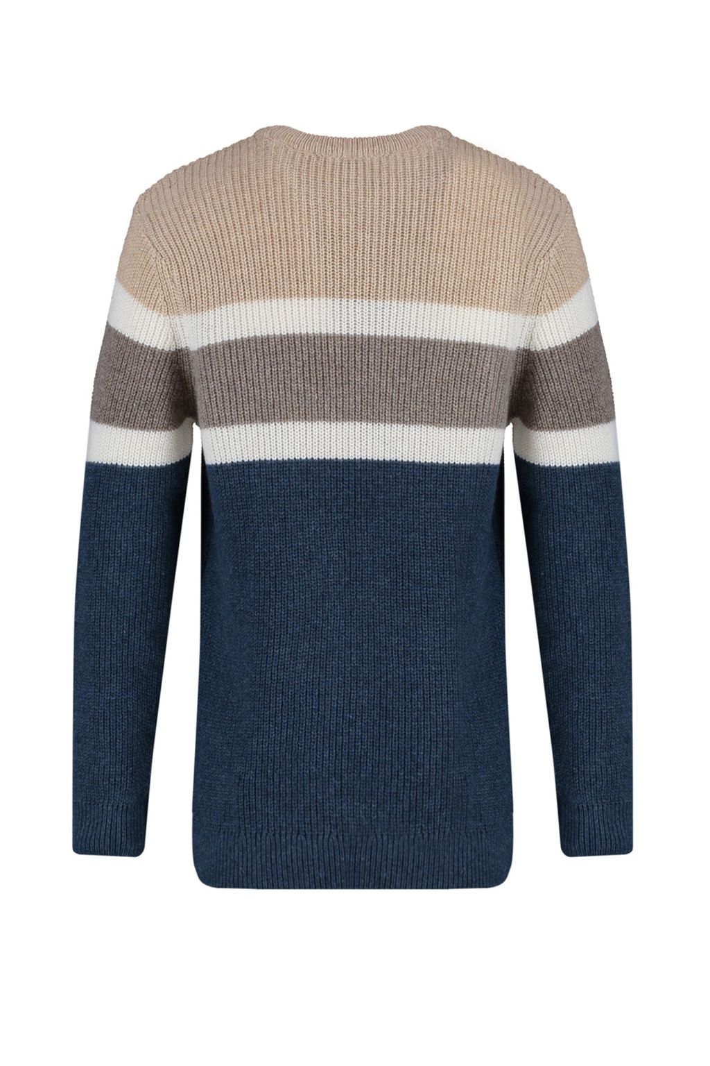 TRENDYOL MAN Gri Slim Fit Yunlu Bisiklet Yaka Panelli Renk Bloklu Triko Kazak TMNAW22KZ0343 - Trendyolmilla фото 15