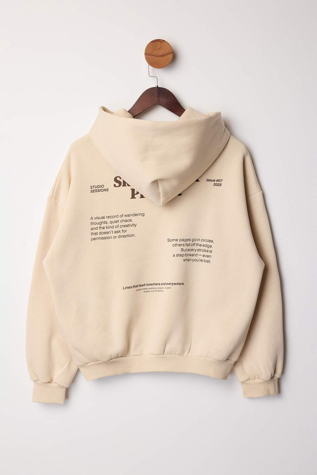 Tas Kal?n Ici Polarl? Kapusonlu Slogan Bask?l? Boxy Fit Orme Sweatshirt TWOAW26SW00217 - Trendyolmilla фото 4