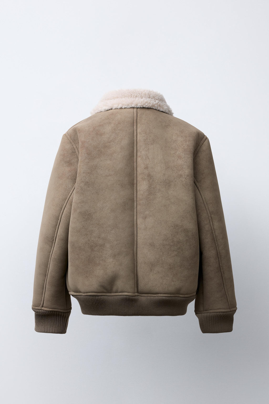DOUBLE-FACED FAUX SHEARLING BOMBER JACKET - Zara фото 4