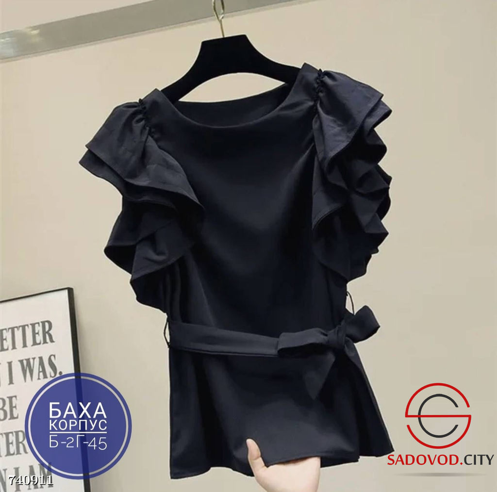 Женская однотонная блузка с рюшами - Bruno фото 2