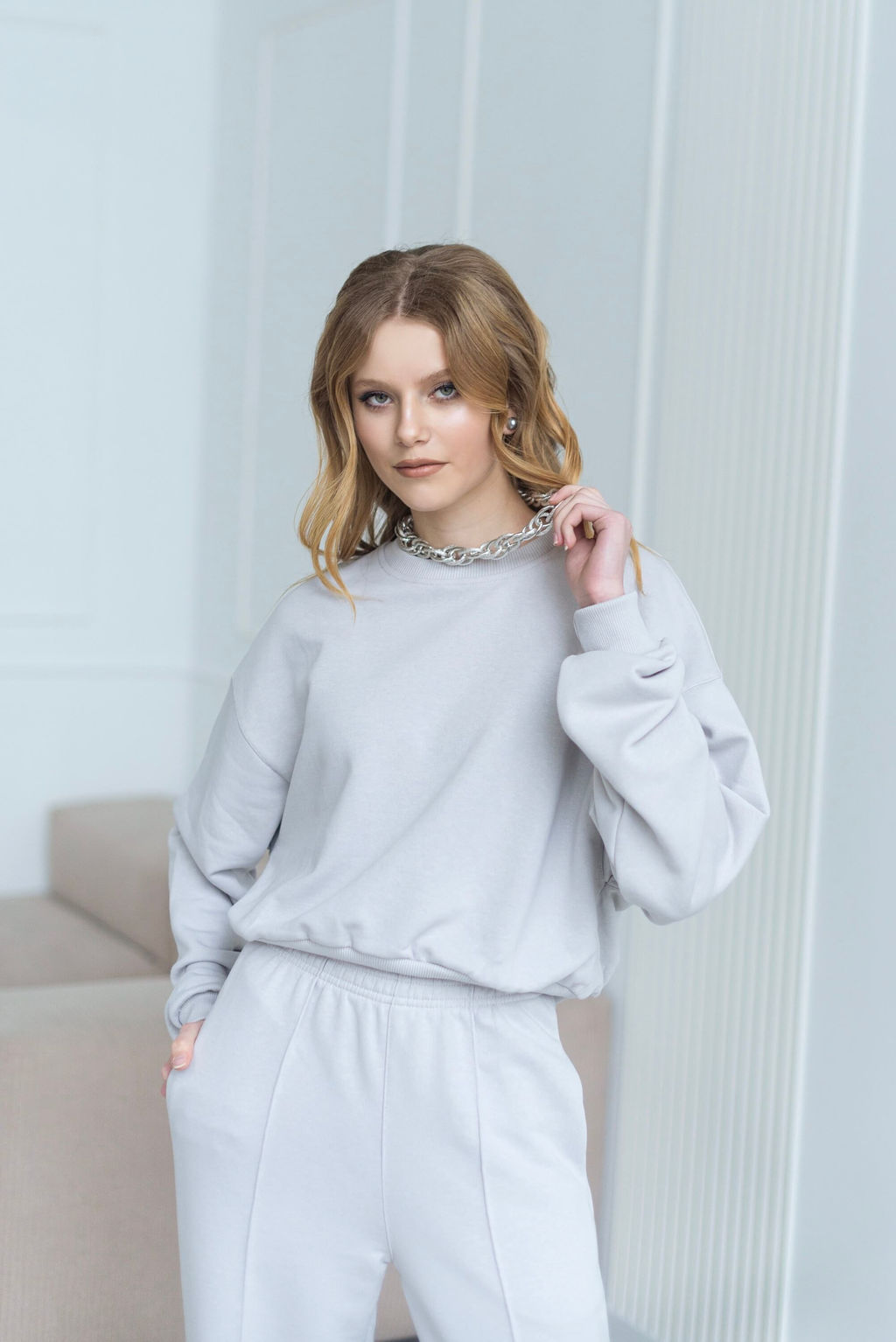 Брюки Сантино (светло-серый) Турция - Nadi bordo фото 8