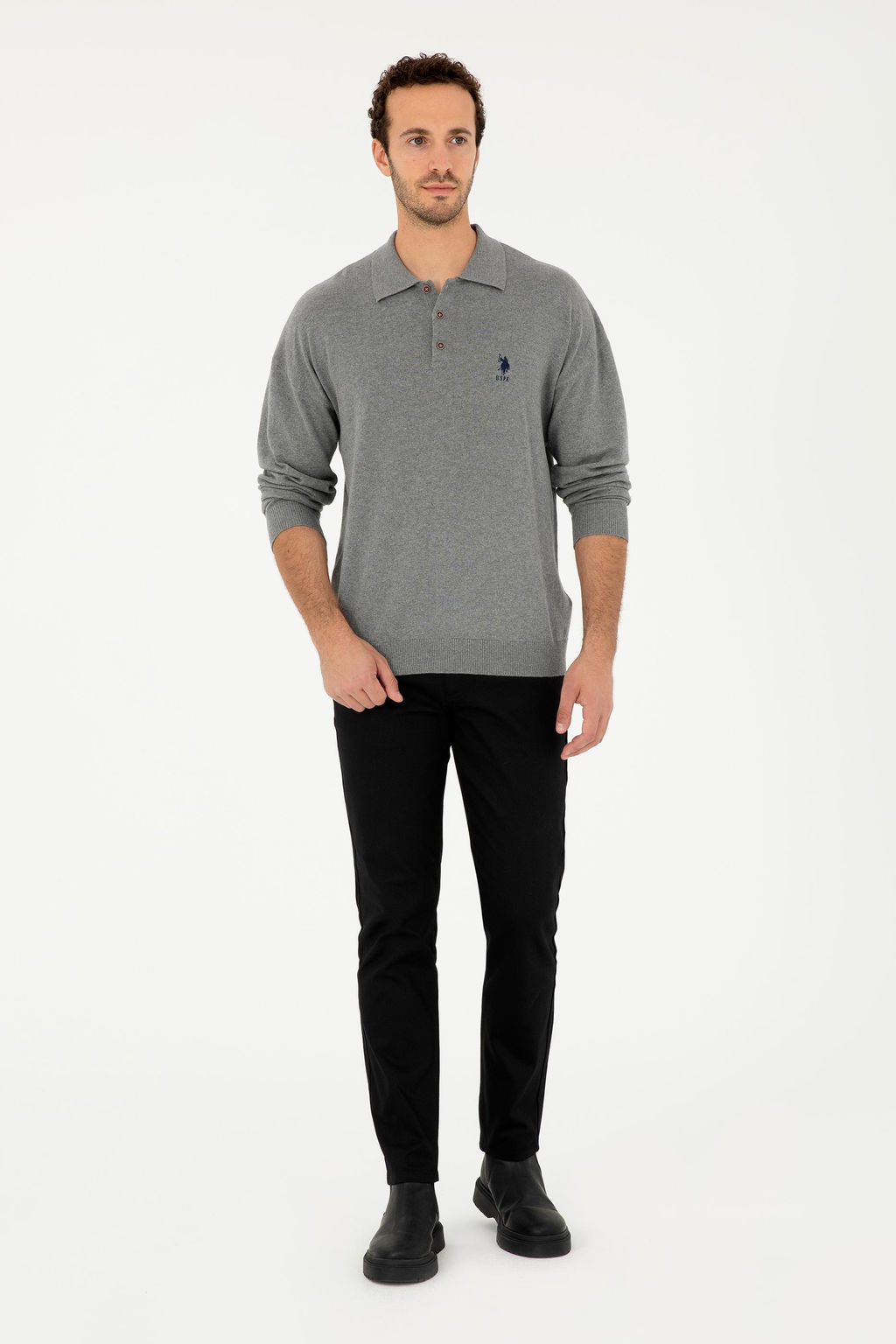 Мужские черные брюки из плотной ткани/чиносы - U.s. polo assn фото 3