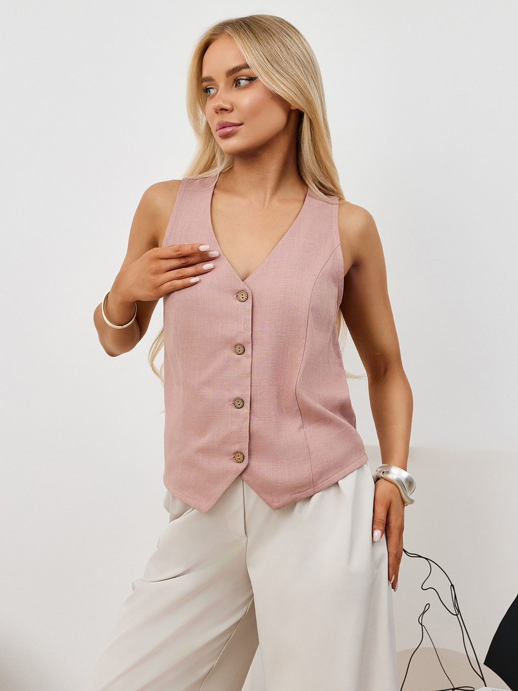 Жилет Аманти-1 из льна с вискозой - Виотекс фото 59