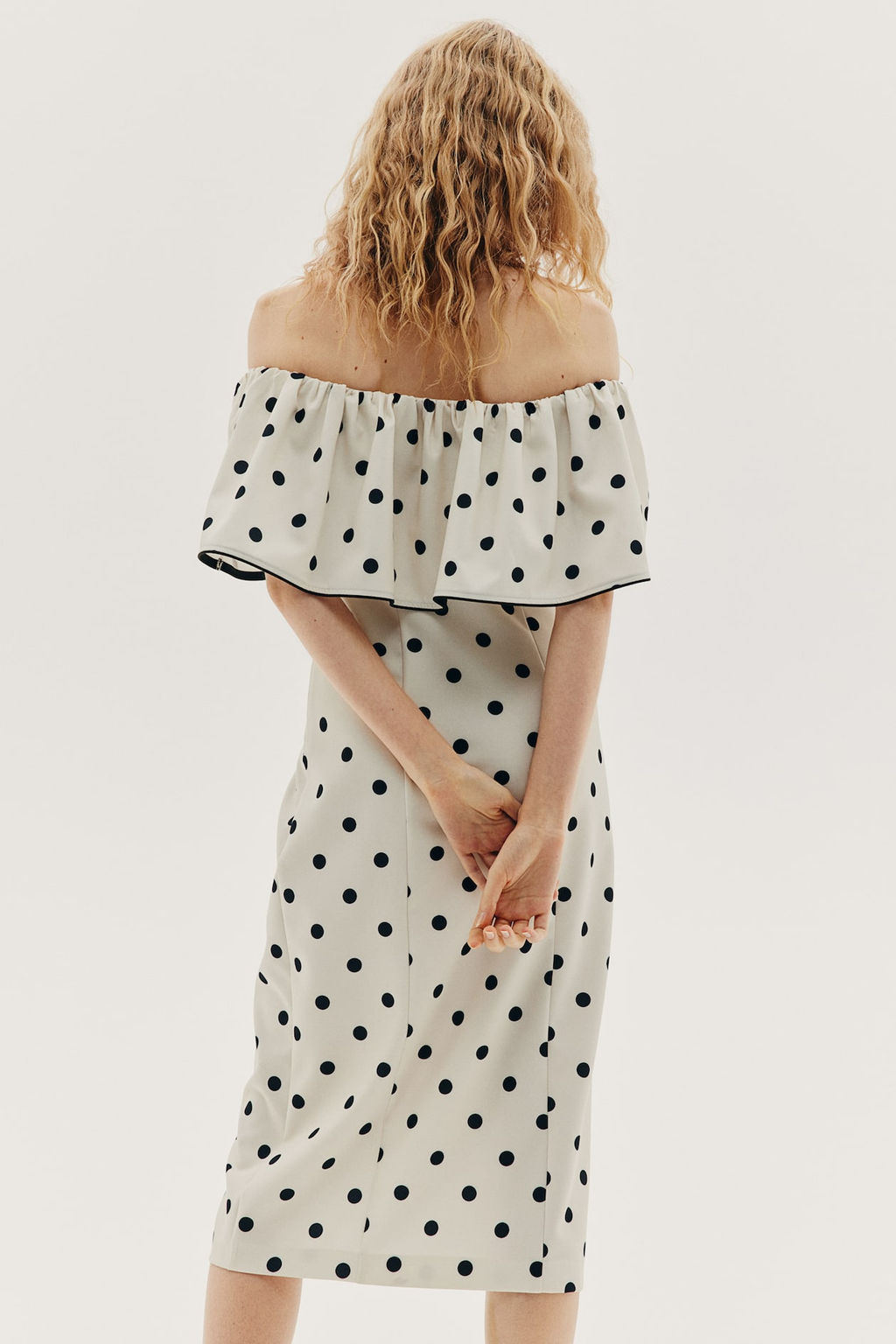 Vestido off-the-shoulder - H&m фото 5