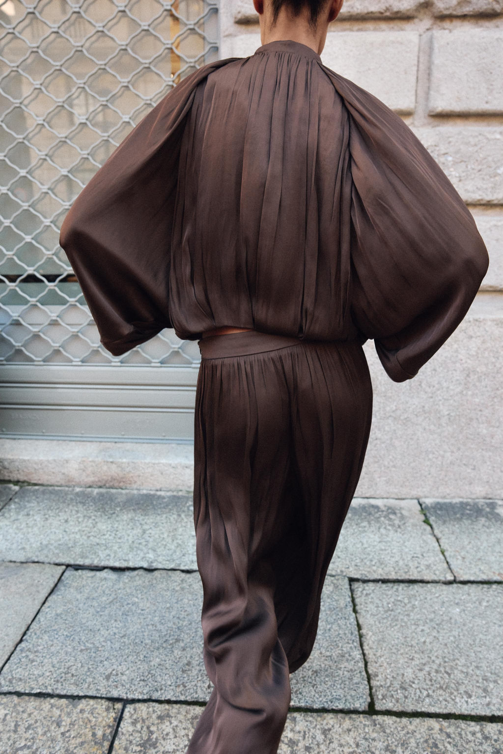 PANTAL?N BOMBACHO SATINADO / Marr?n - Zara фото 3