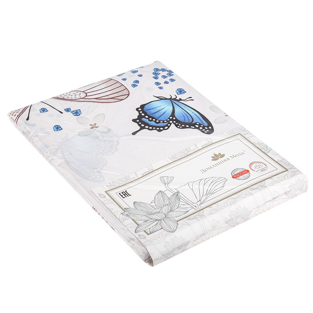 Простыня Евростандарт Бабочки модерн 240х220см, поплин Премиум Пакистан 125г/м2, хлопок 100%, упаковка классическая ПВХ 28х41см, Домашняя мода (Россия)  фото 2