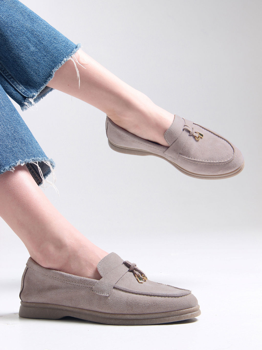 Лоферы туфли 170.2614be. ваниль замша