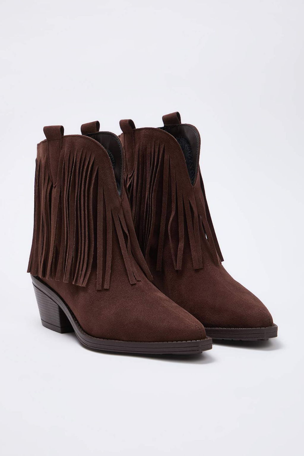 Koyu Kahverengi Suet Puskul Detayl? Kad?n Kovboy Bot TAKAW26BO00115 - Trendyolmilla фото 2