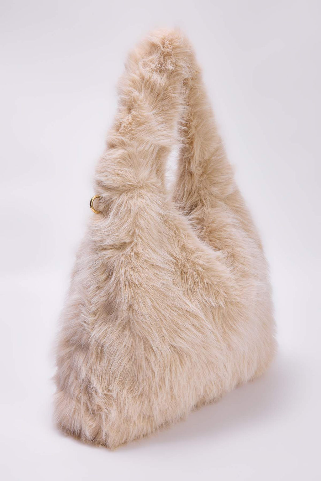 Bej Metal Halka Detayl? Suni Kurk Kad?n Omuz ve El cantas? TAKAW26OC00085 - Trendyolmilla фото 2