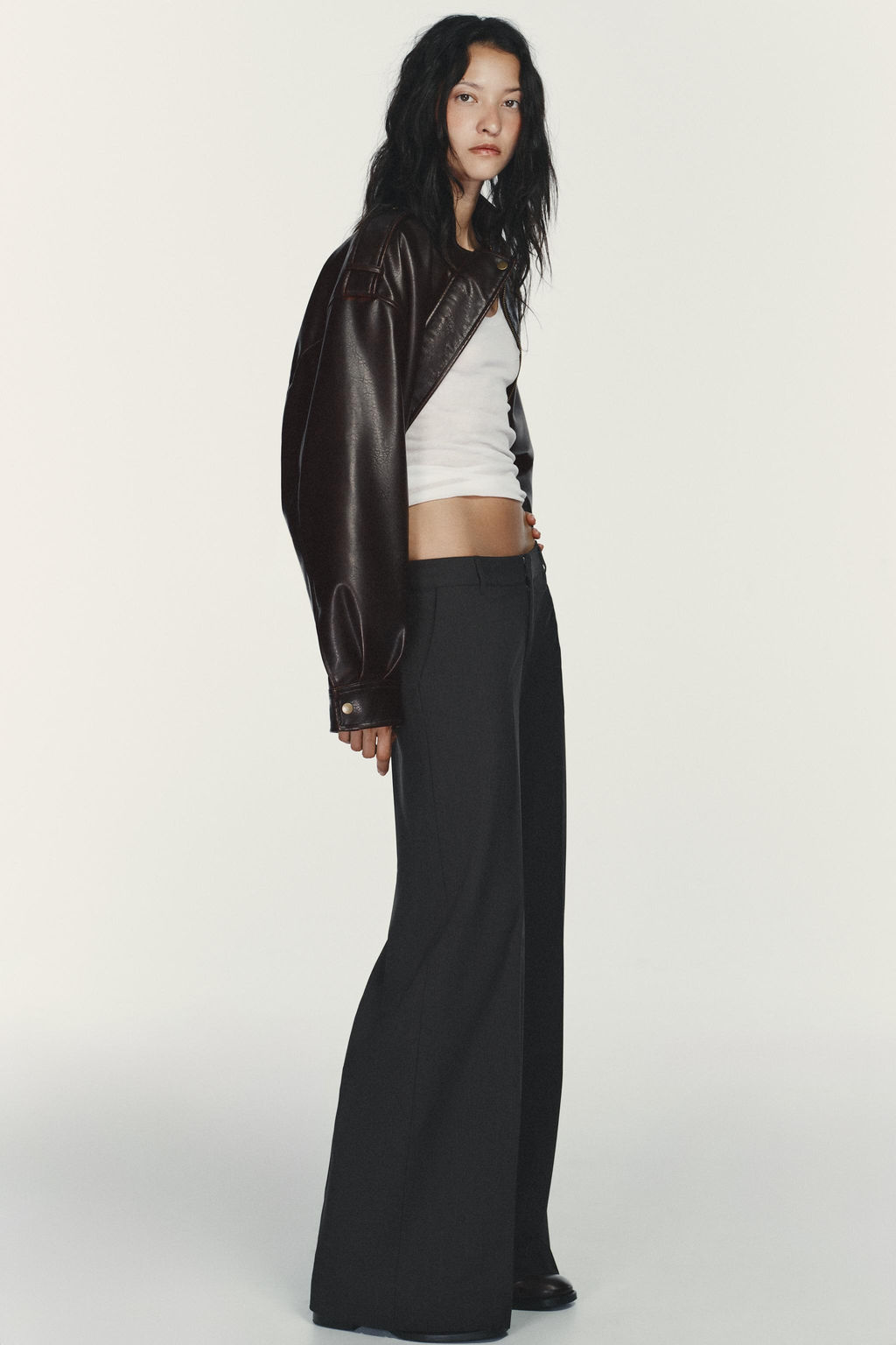 LOW-RISE PINSTRIPE TROUSERS - Zara фото 5