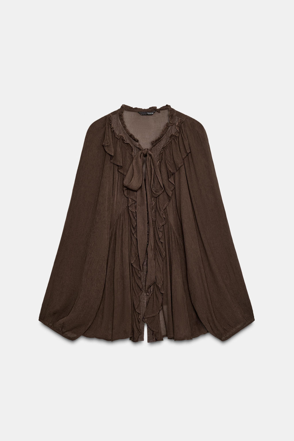 FLOWING SHIRT WITH RUFFLE TRIMS - Zara фото 6