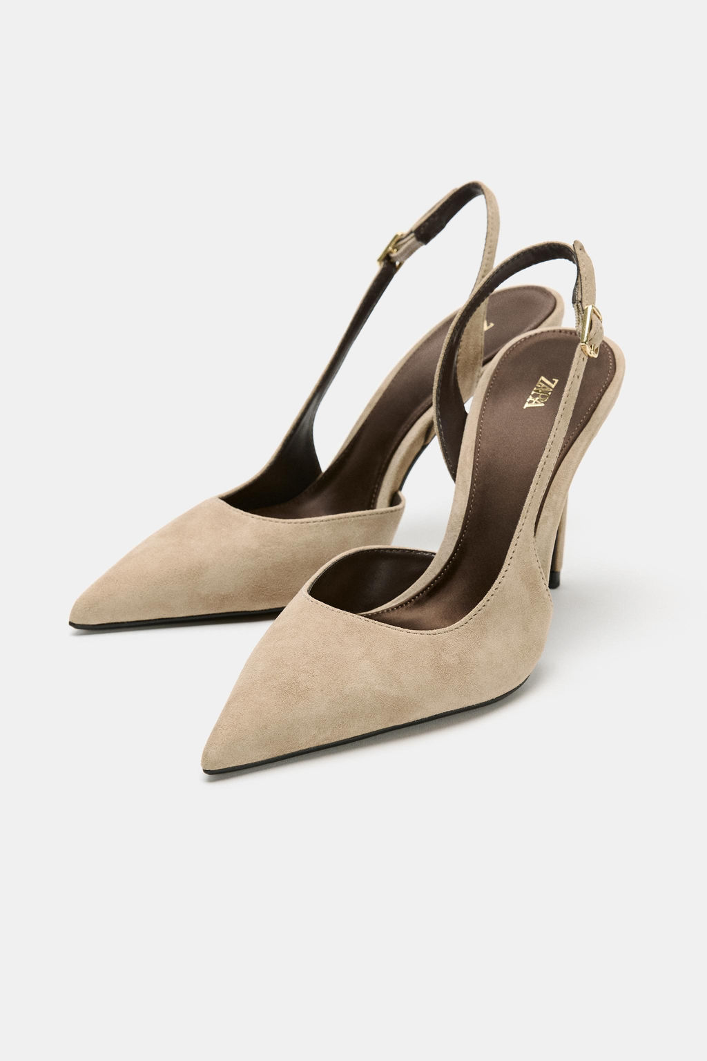 ZAPATO TAC?N ASIM?TRICO ANTE / Beige - Zara фото 3