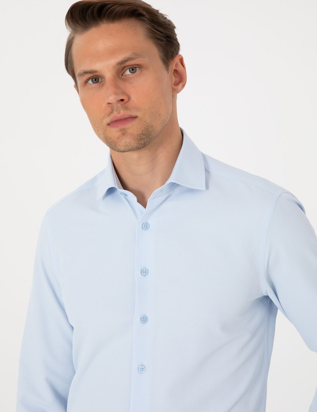 A__k Mavi Slim Fit Uzun Kollu Arm_rl_ G_mlek