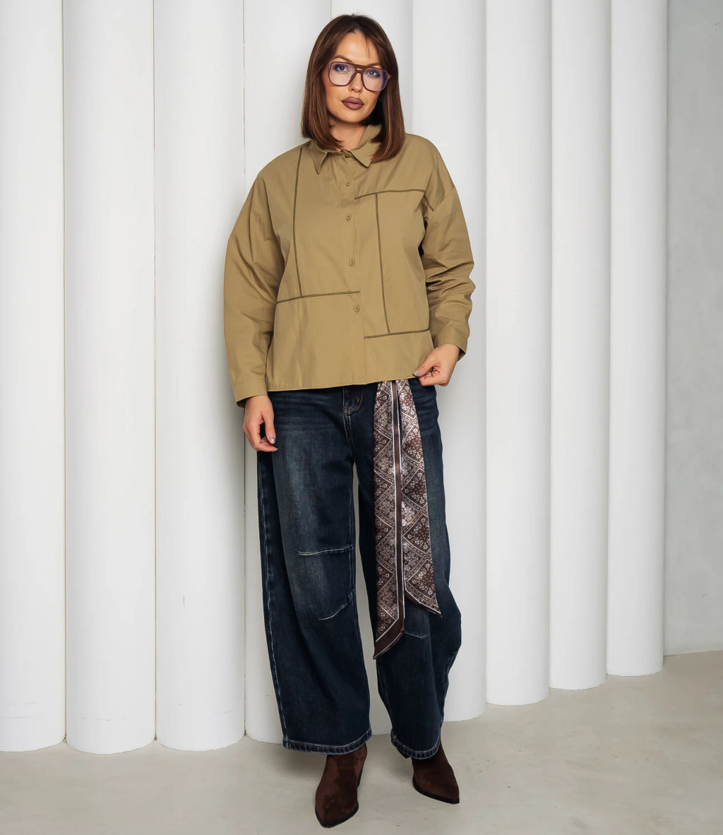 Рубашка #КТ2225 (3), светлый хаки - Dommod фото 4