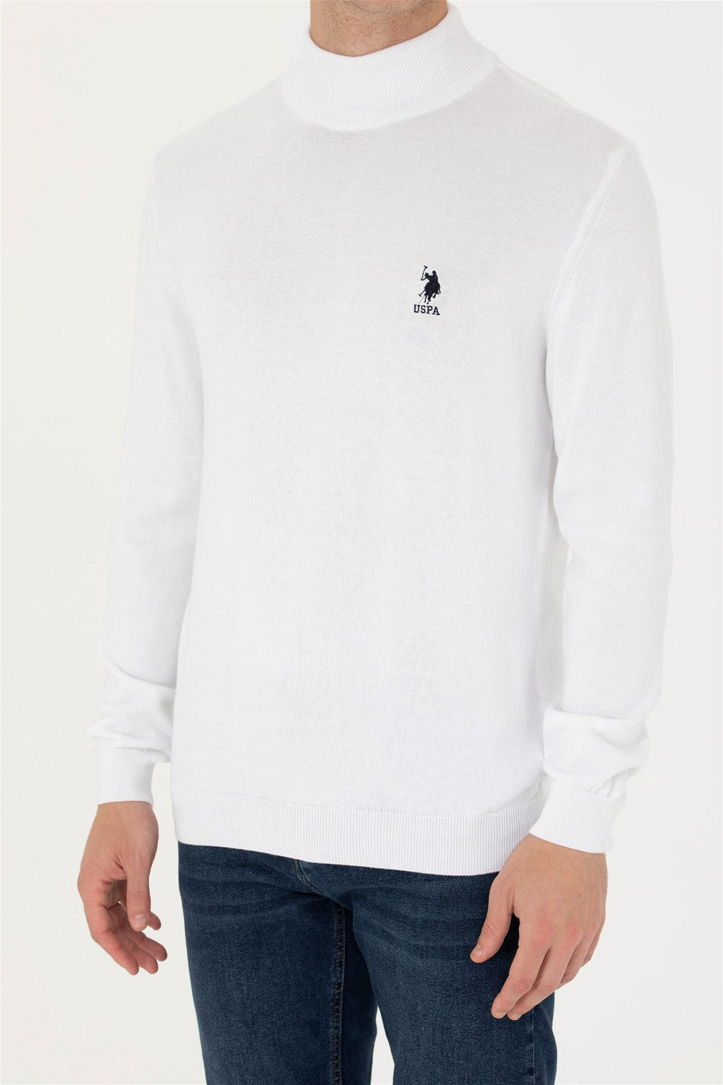 U. S. Polo Assn / Мужской белый базовый свитер - U.s. polo assn фото 13