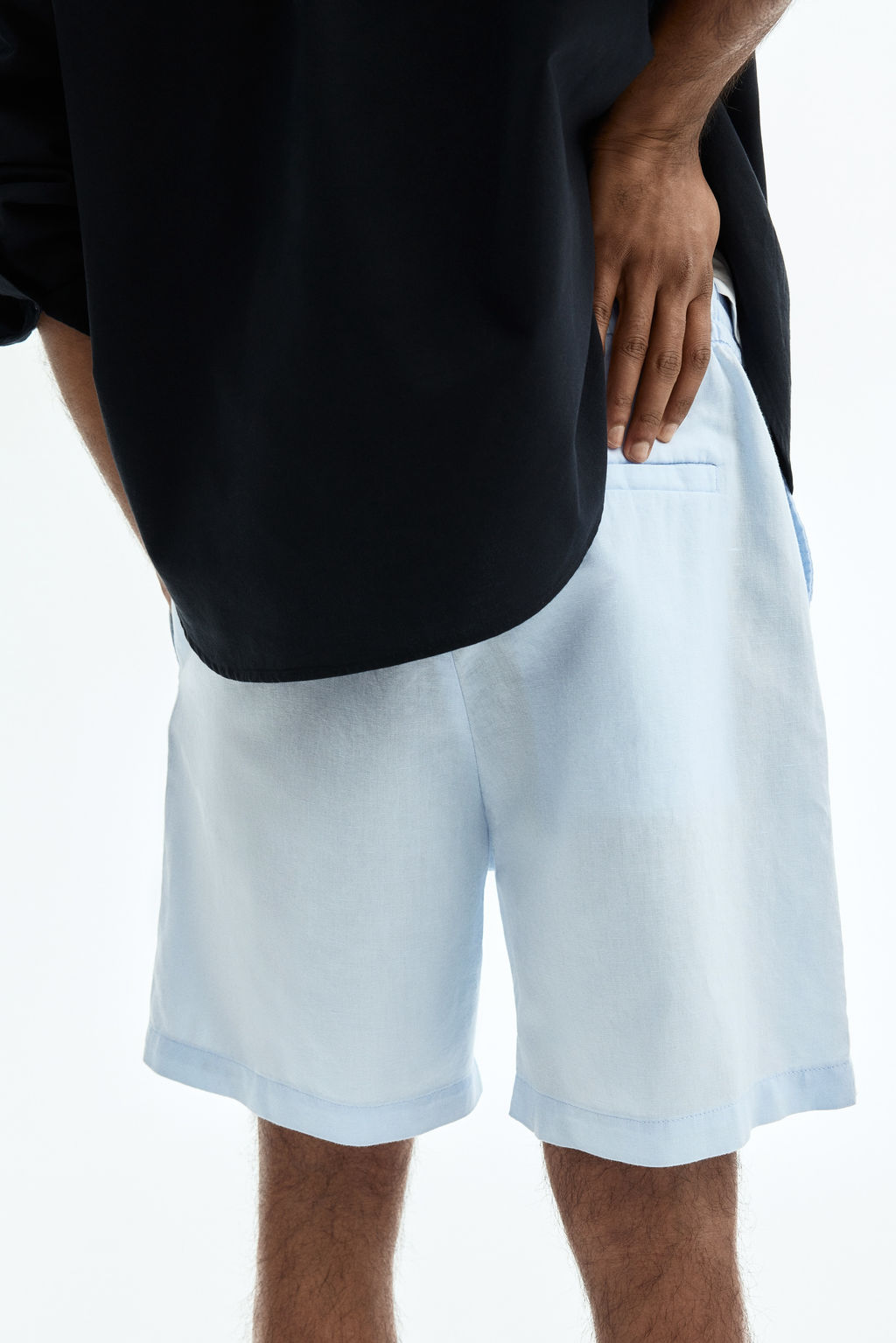 Pantal?n corto en mezcla de lino Regular Fit - H&m фото 11