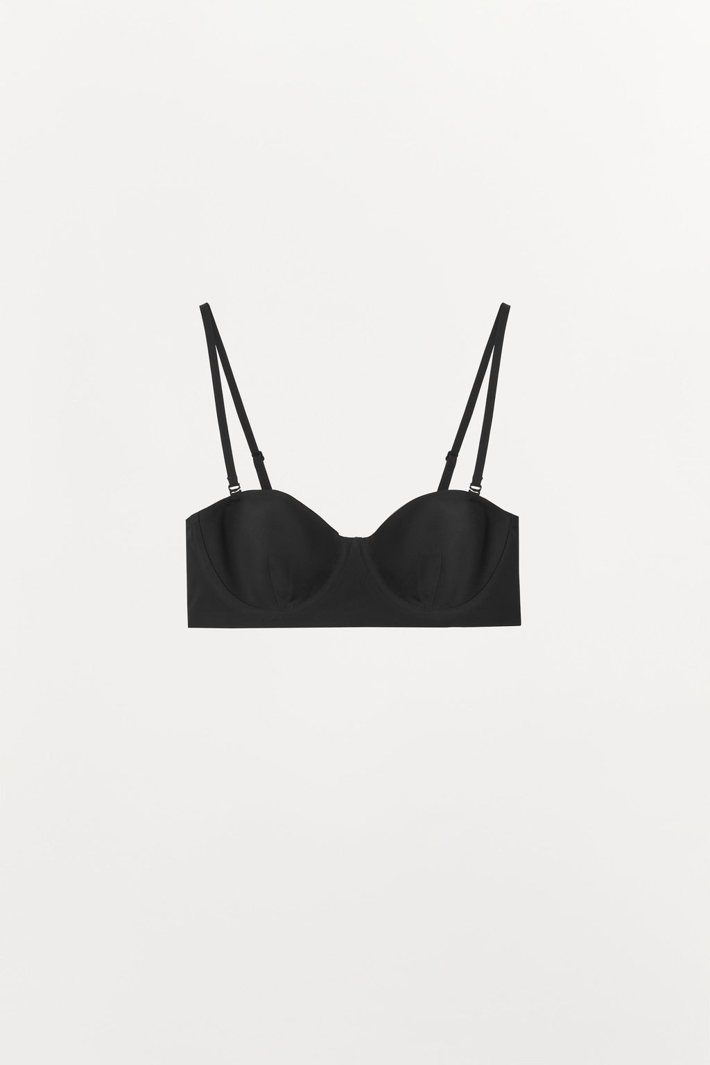 SUJETADOR AROS CON POLIAMIDA / Negro