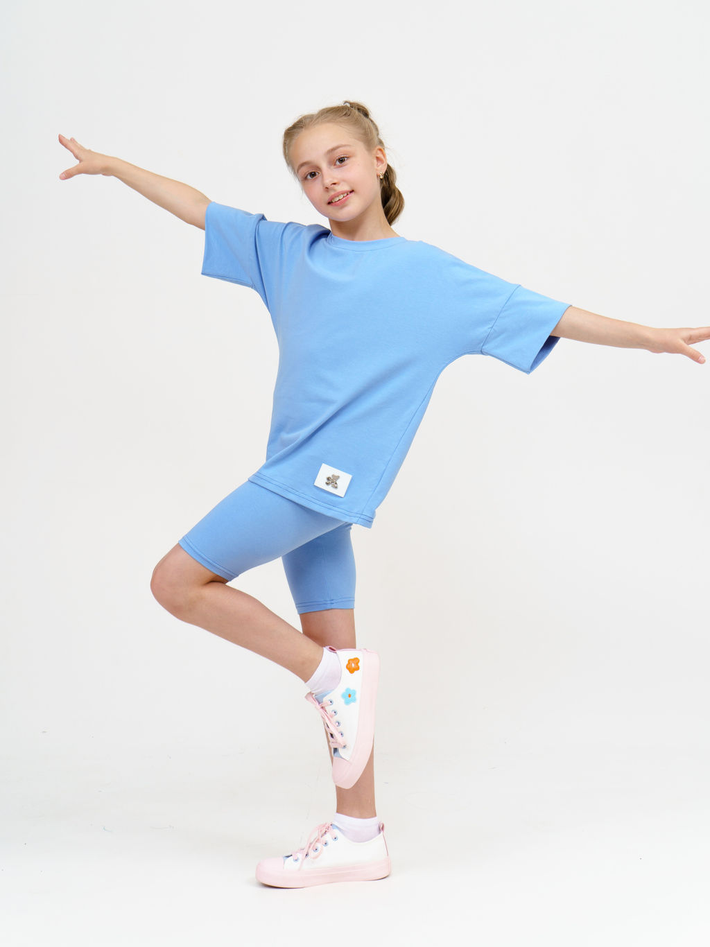 950Д Костюм с велосипедками "Голубой"