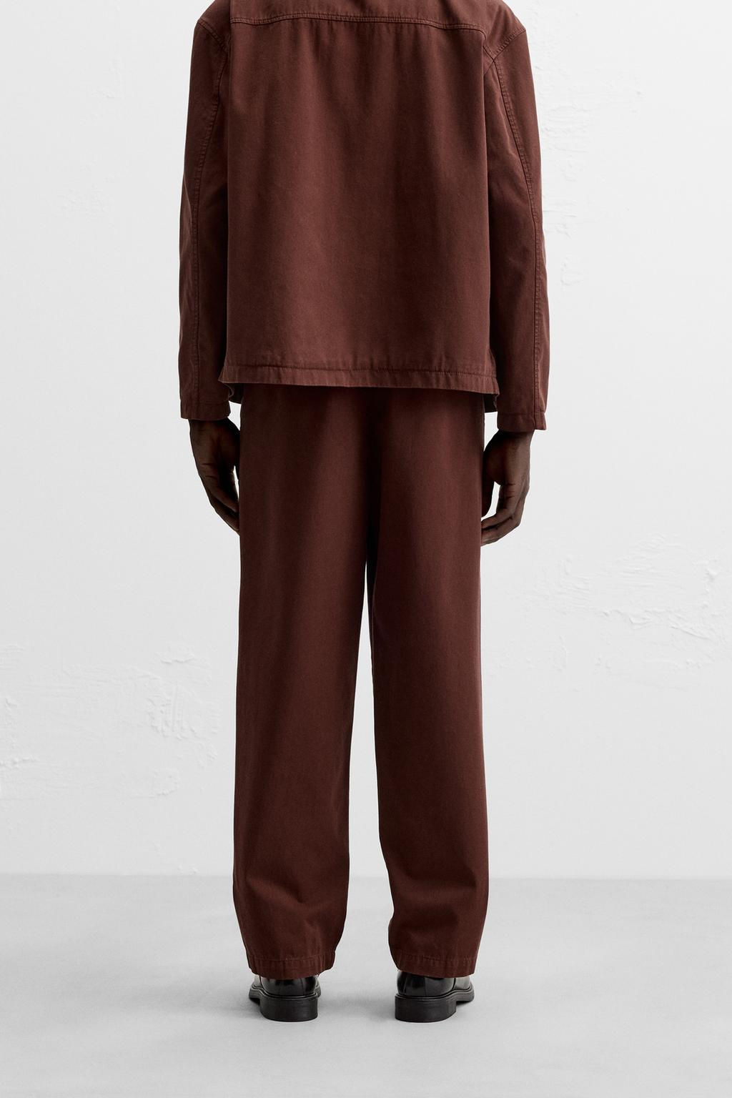 TWILL TEXTURED CHINO TROUSERS - Zara фото 3