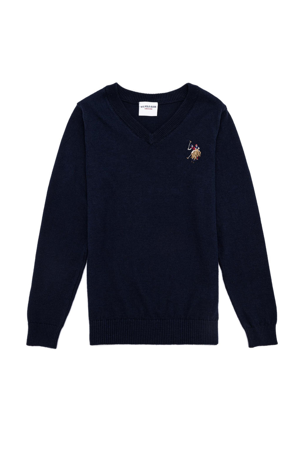 U. S. Polo Assn Темно-синий трикотажный свитер с круглым вырезом для мальчика - U.s. polo assn фото 4