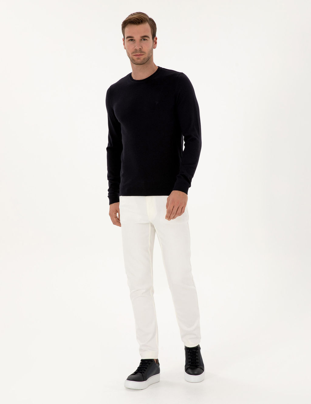 Lacivert Slim Fit Basic Kazak - Cacharel фото 4