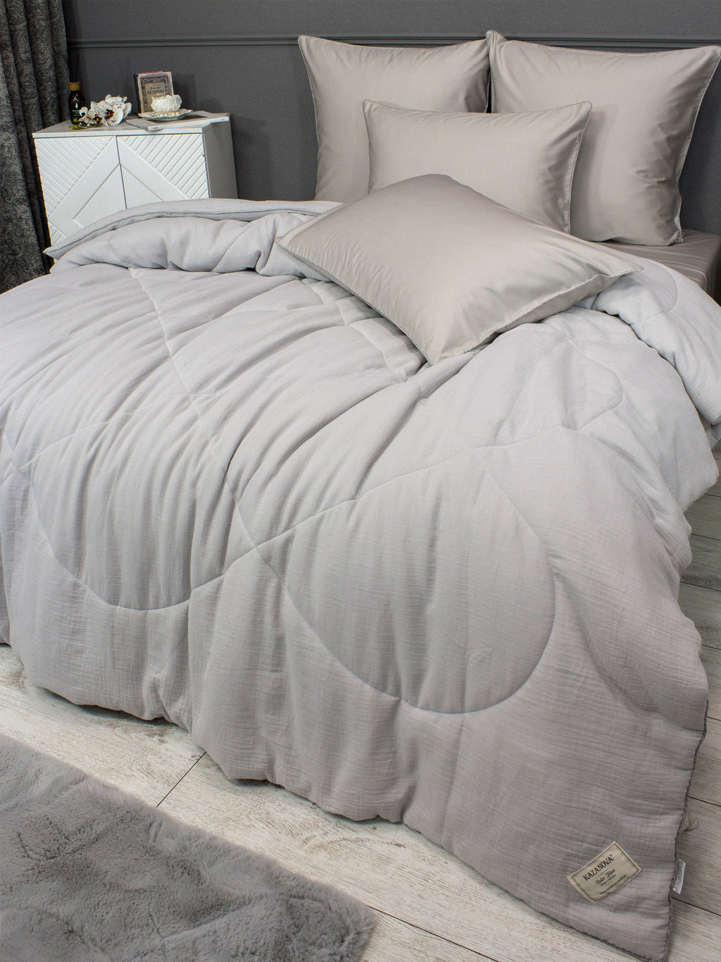 Muslin & Satin Solid color (серебрети беж) комплект