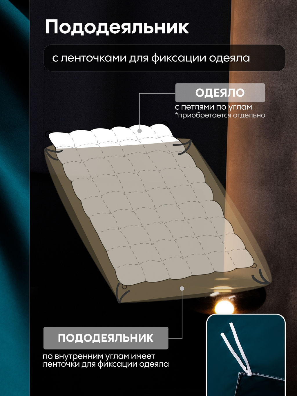 Комплект постельного белья Однотонный Сатин Премиум на резинке OCPR007 180*200*30;160*200*30;140*200*30 Евро 4 Наволочки