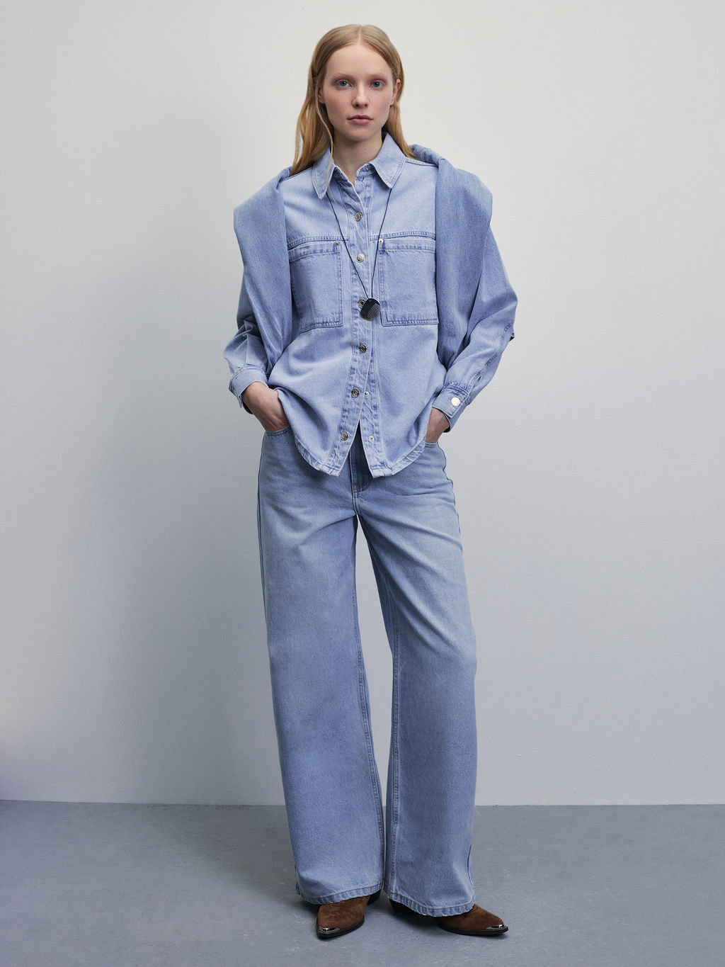 Джинсовая рубашка / Zarina  фото 2