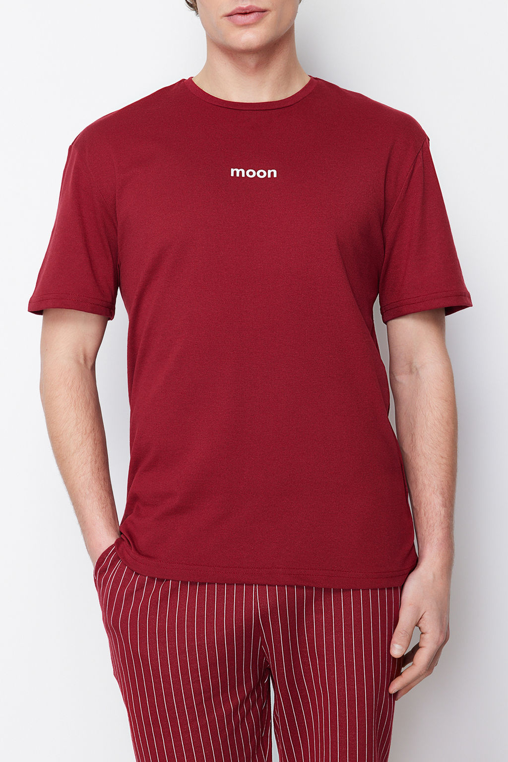TRENDYOL MAN Bordo Regular Fit Yazl?k Sortlu Pijama Tak?m? THMSS21PT1005 - Trendyolmilla фото 18